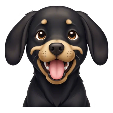 Cinematic Cute Yawning Black Labrador Portrait Emoji, Head tilted slightly with a dramatic, wide-open yawn, showcasing a smooth black Fur with a velvety texture, floppy ears slightly drooping, round brown eyes barely open in drowsy contentment, Simplified yet irresistibly adorable features, highly detailed, glowing with a soft, cozy glow, high shine, relaxed yet expressive, stylized with a touch of whimsy, bright and endearing, soft glowing outline, capturing the essence of a sleepy yet affectionate companion, so drowsy it feels like it could stretch out of the screen and curl up for a nap! sticker