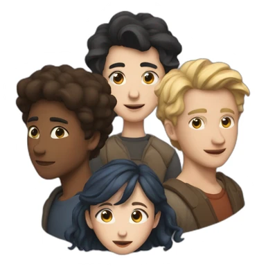 drama team with Agathe, Tung, Harry, and Clement sticker