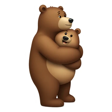 chubby girl bear hugging chubby brown bear  sticker