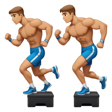 buff man step onto plyo-box side-view sticker