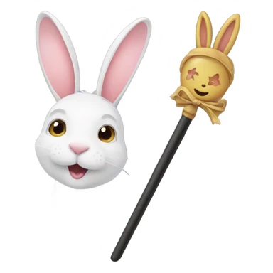 a wand and a rabbit  sticker