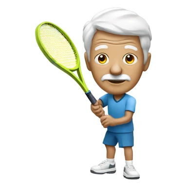 Old white person playing tennis sticker