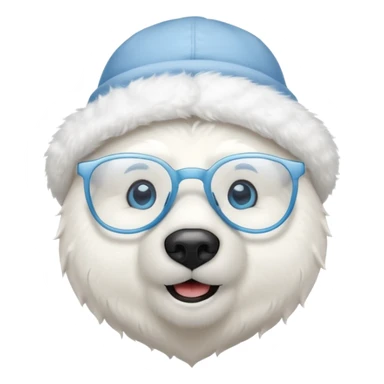 polar bear wearing glasses and a hat sticker