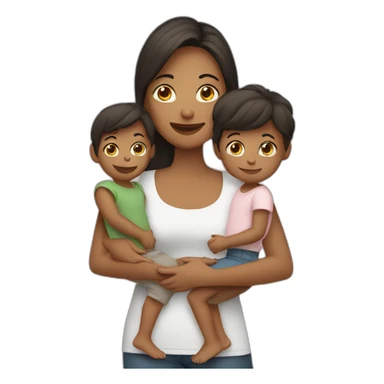 a  mother her 2 children sticker