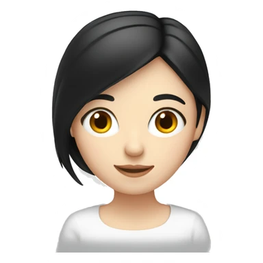 A white girl with straight black hair revising for her French A-levels sticker