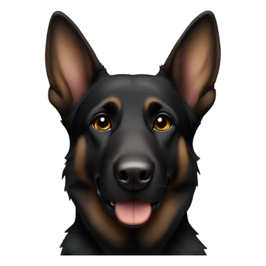 Black German shepherd with brown trim around ears and across top of head sticker