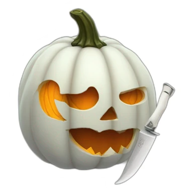 Pumpkin ghost knife sticker