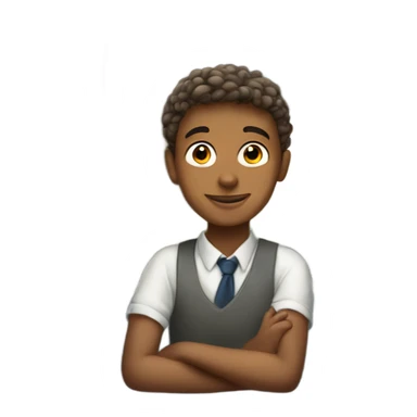 Beautiful schoolboy in train window  sticker