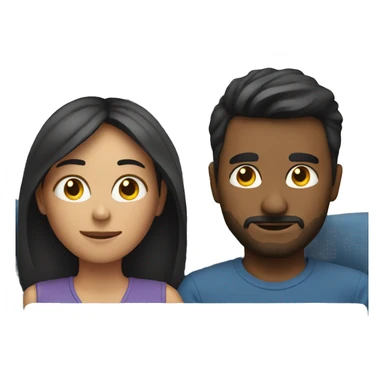 couple watching on couch sticker