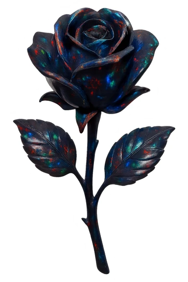 black Opal crystal rose flower, remove background sticker