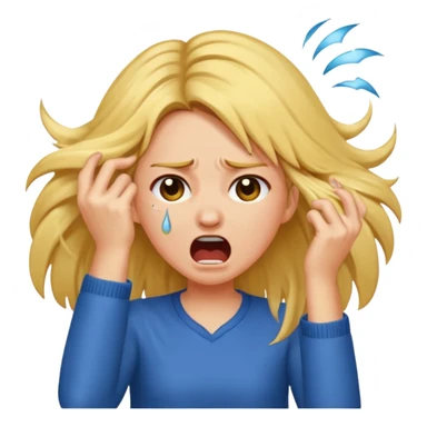 Girl ripping hair out yelling holding hair crying  sticker