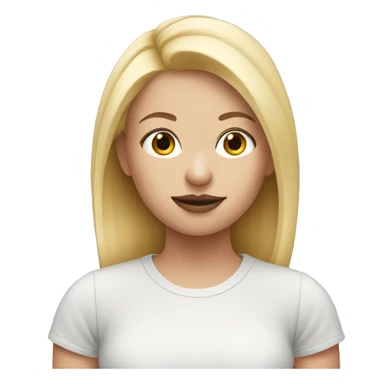 Blonde girl with pig nose sticker
