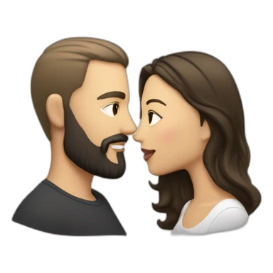 White-man-with-a-smooth-black-hair-cut-fade-and-a-black-beard-kissing-a-white-woman-with-long-brown-waved-hair sticker