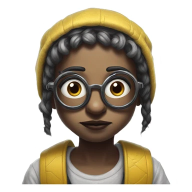 Wholesome minion in twitch style, oil paint, black eyes, intricate lips, masterpiece portrait, beautiful, desirable, logical, love, peace, understanding sticker