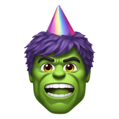Incredible Hulk with a party hat sticker