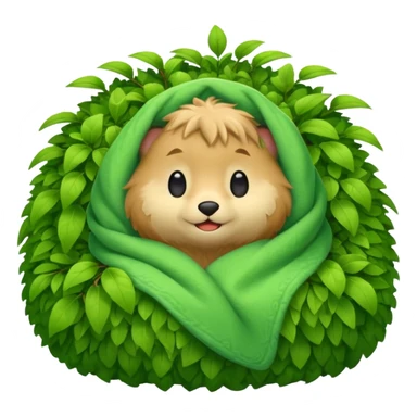Grub with a blanket in a shrub sticker