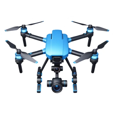 cinematic camera drone object icon, 3-axis gimbal stabilized camera, large lens, carbon fiber arms, glowing status lights, 3D cartoon, mobile game icon style, centered, clean background, no text, no watermark
  sticker