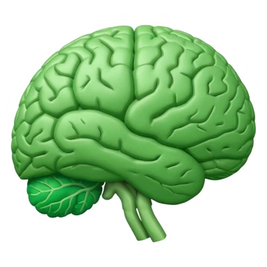 green brain with health logo on it sticker