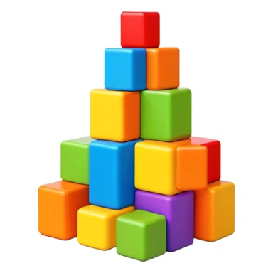Colorful toy building blocks stacked sticker