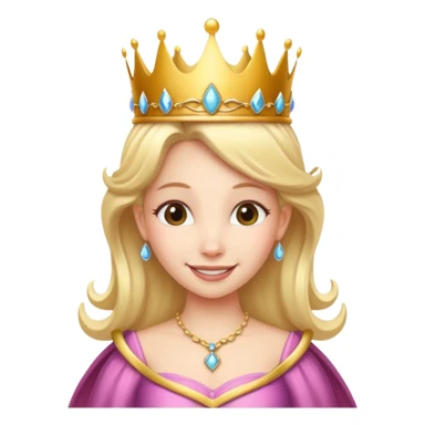 Princesa hada con corona con la palabra Queen sticker