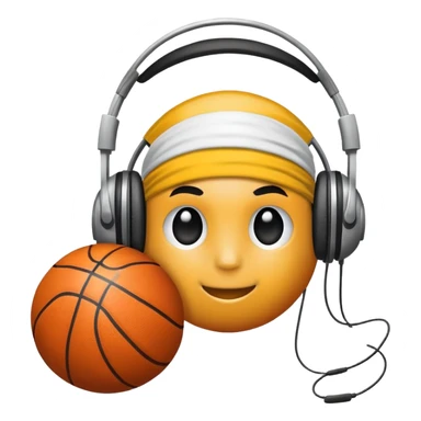 Basketball with a head band and headphones sticker