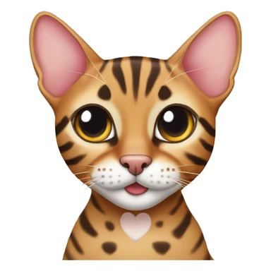 bengal cat with heart shaped eyes sticker