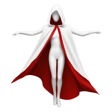 faceless white mannequin flying red cape without hood sticker