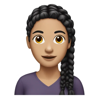 white woman with black hair braids sticker