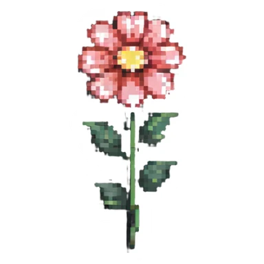 vibrant colored pixel art flower sticker