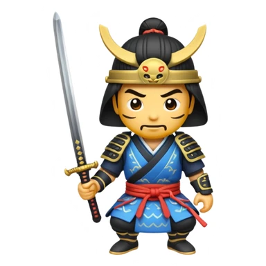 Make me a samurai emoji holding a sword. sticker