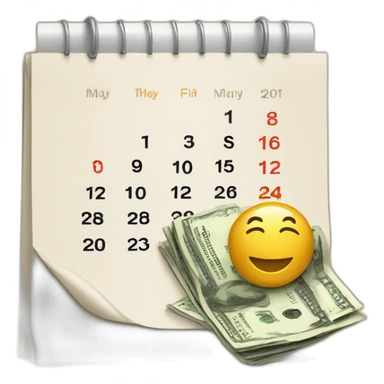 a calendar and some money sticker