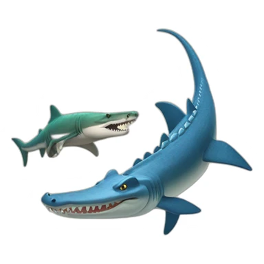 Un requin et un crocodile sticker