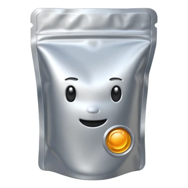 Space food pouch Slightly puffed up due to pressure. sticker