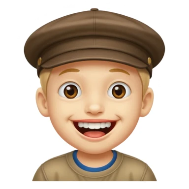 Un niño con gorra riendo sticker