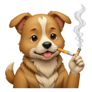 A dog smoking a cigarette sticker