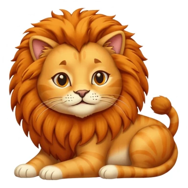 Gata masajeando el pelo de un león sticker