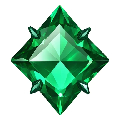 green emerald diamond shape with S-shaped scorpion tail in the middle sticker