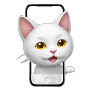 Cat using smartphone sticker