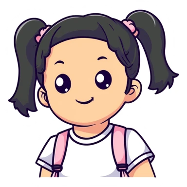 girl with pigtails sticker
