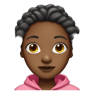 Black girl with dreadlocks wearing a pink hoodie sticker