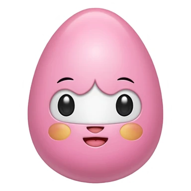 Uovo di pasqua kawaii rosa senza faccia sticker