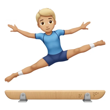 balance beam with a boy balancing on top flipping sticker