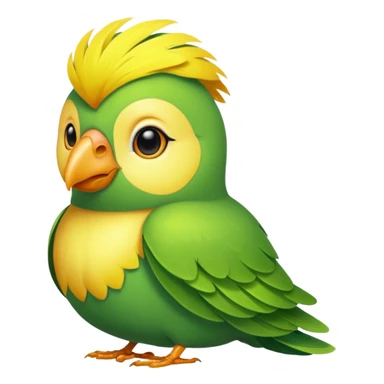 A love bird with color green and his head yellow sticker