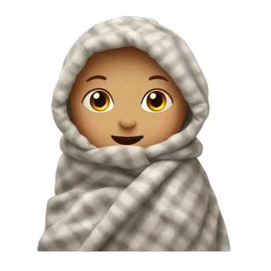 A baby in a cozy blanket sticker