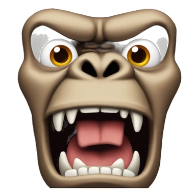 Emoji of an angry Kong gorilla screaming in rage. sticker
