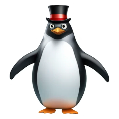 penguin with tophat on an iceberg sticker
