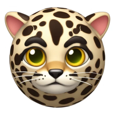 3d sphere with a cartoon nauseated netherrack Ocelot skin texture with stupid eyes sticker