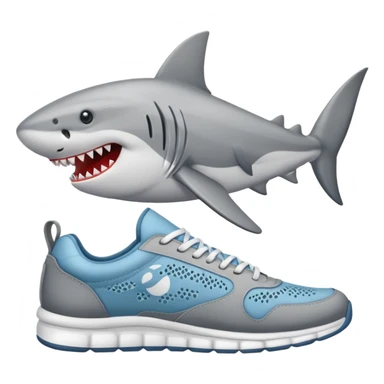 Un tiburón con tenis sticker