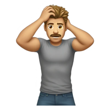 frustrated pulling hair male sticker