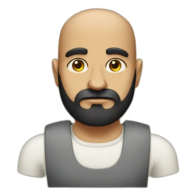 unamused egyptian bald guy with black beard sticker